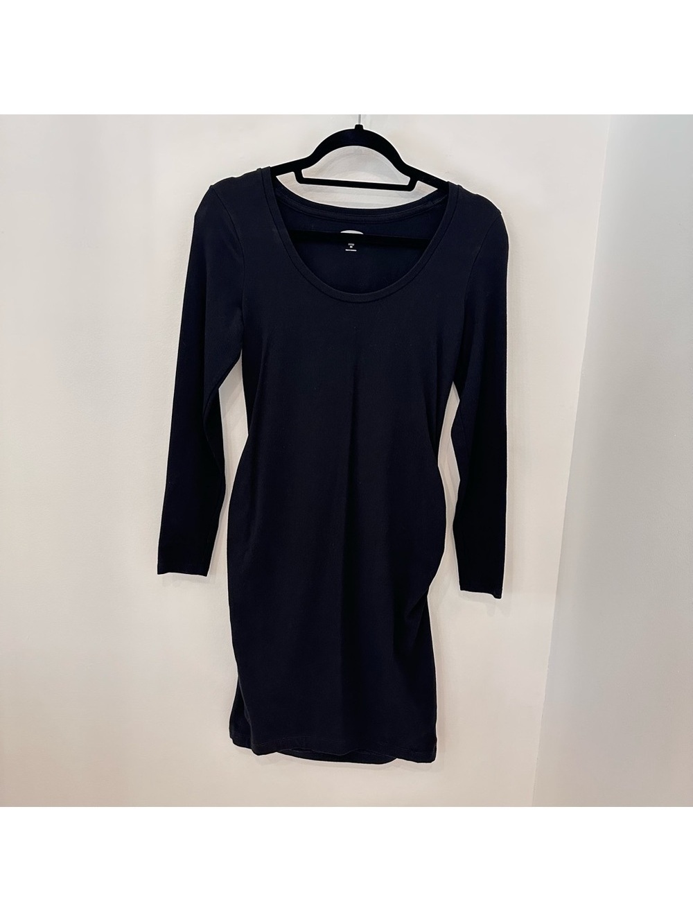 Old Navy Maternity Black Ruched Bodycon Dress XS